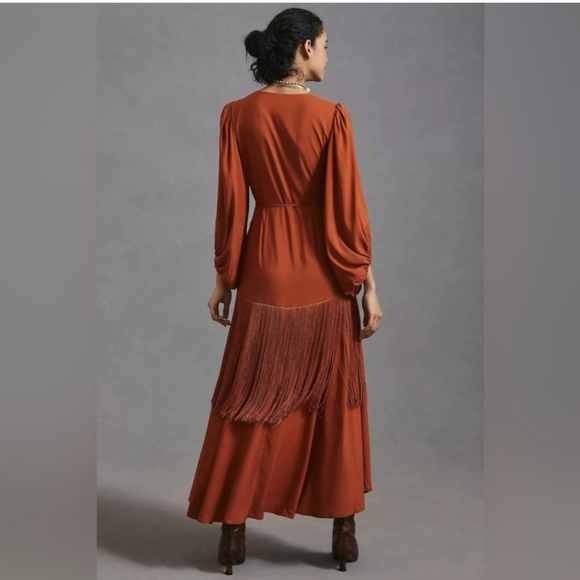 NWT Anthropologie Hutch Fringe Wrap Dress Size Medium Petite - Picture 3 of 9